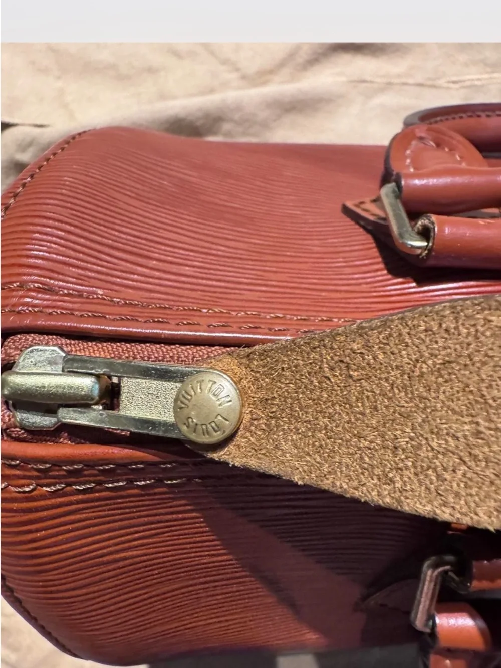 Louis Vuitton Brown Epi Leather Alma Handbag